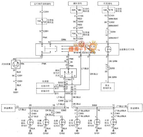 Shanghai GM BUICK（Excelle）saloon car lighting system circuit diagram(eight)