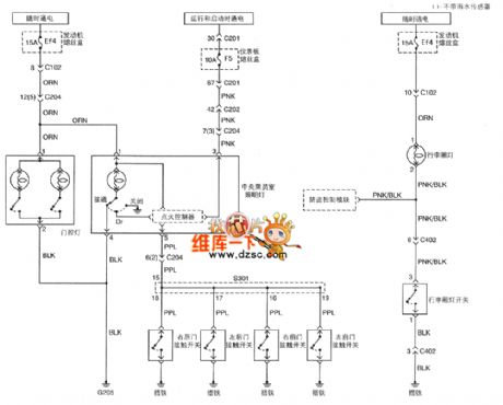Shanghai GM BUICK（Excelle）saloon car lighting system circuit diagram(nine)