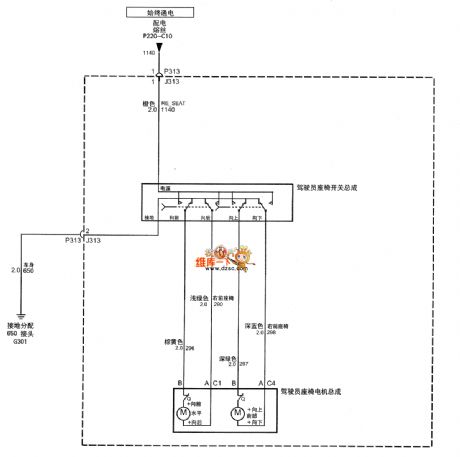 Shanghai GM BUICK（LaCROSSE）saloon car motor-driven seat circuit diagram(five)