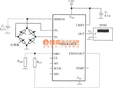 Digital pressure tester circuit with digital pressure signal disposal device MAX1458