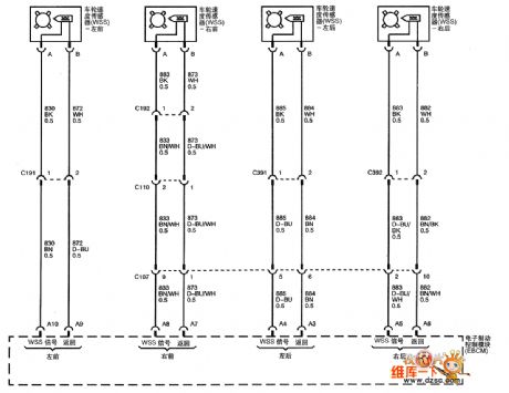 Shanghai GM Chevrolet(Epica) saloon car anti lock braking system circuit diagram(two)