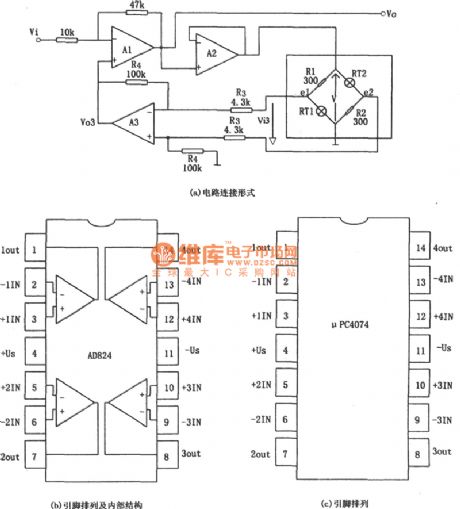 Low distortion AGC amplifier (AD824) diagram