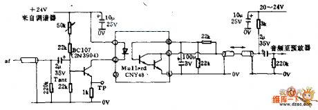 Optical isolation circuit for isolating AC hum sound