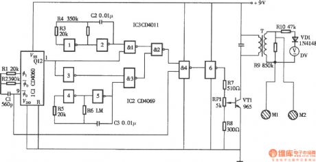 Electronic biological wave Physiotherapy apparatus circuit