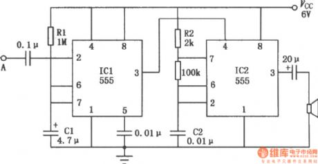 Electronic touch game console composed of 555