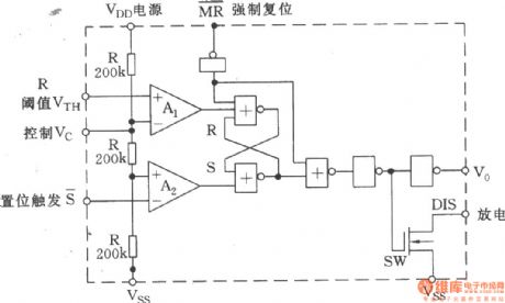 CMOS 555 equivalent function circuit diagram