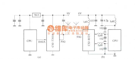 The circuit composed of CSJ-T300A/CSJ-R02A and SCM
