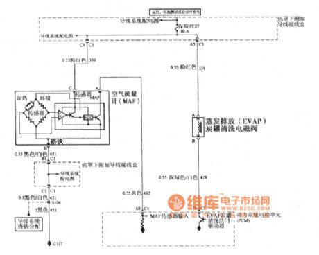 Buick GL8 air flow meter and evaporative emission circuit