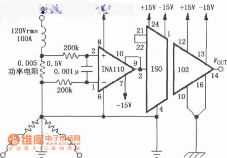 Isolation power cord monitoring circuit with ISO102
