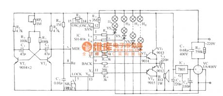 SH-816 festival color lamp with piano music automatic transformation control circuit