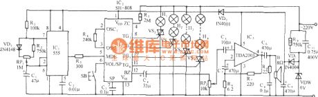 SH-808 festival color lamp with multiple music synchronous phonation control circuit 2