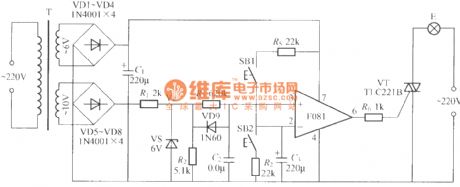 Dimming light circuit with operational amplifier