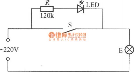 Light switch circuit with luminous indication