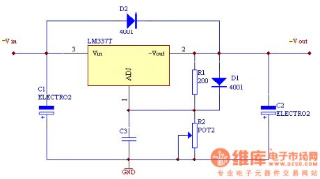 LM317 Adjustable voltage regulator circuit diagram