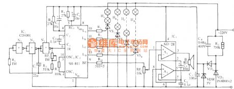 SH-811 festival color lamp with piano music automatic program control circuit