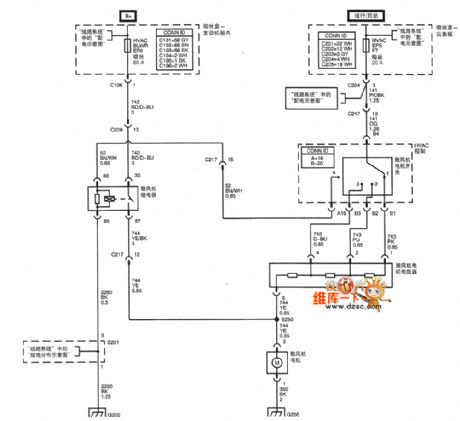 SHANGHAI GM Chevrolet（Epica）saloon car air-conditioning system manual control circuit diagram(four)