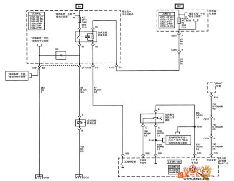 SHANGHAI GM Chevrolet（Epica）saloon car air-conditioning system manual control circuit diagram(two)