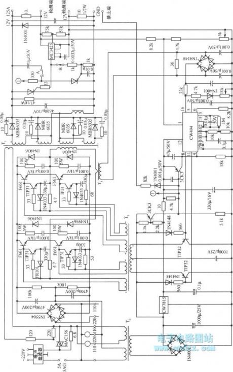 Practical circuit of full bridge switching stabilized voltage supply
