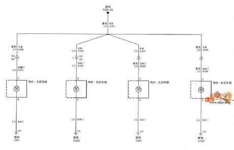 SHANGHAI GM BUICK(LaCROSSE) saloon car motor-driven window circuit diagram(two)