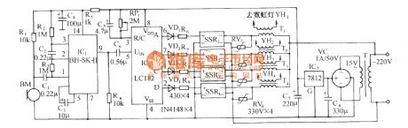 LCl82 audio voltage control neon light pattern control circuit