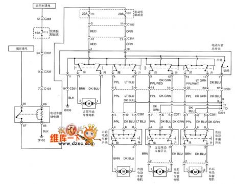 SHANGHAI GM BUICK（Excelle）saloon car motor-driven car window circuit diagram