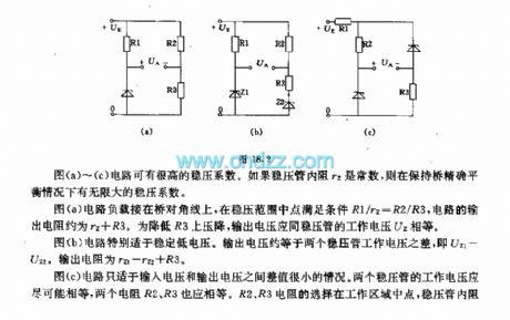 Bridge type voltage regulator circuit using voltage regulator tube