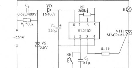 Delay light circuit with special integrated circuit