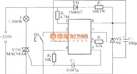 Stepless dimming light circuit with special integrated circuit(HT7700A)