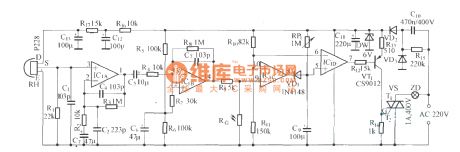 Pyroelectric infrared control non-attended light circuit diagram
