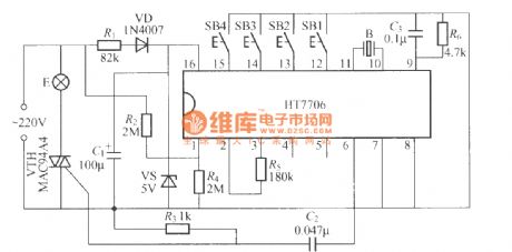 Multifunction dimming light circuit with special integrated circuit(HT7706)