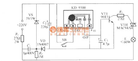 Delay light circuit with music integrated circuit