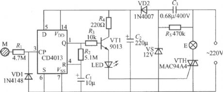 Touch delay light circuit with digital circuit (1)