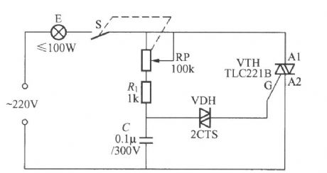 Bidirectional SCR dimming light circuit with bidirectional trigger diode