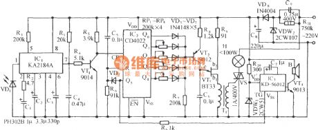 IR remote control dimmer light switch circuit(KA2184A)