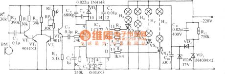 LC172 acousto-optic dual control 4-phase pulse distribution color lamp control circuit