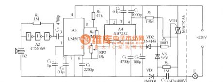 Ultrasonic remote control dimming light receiver