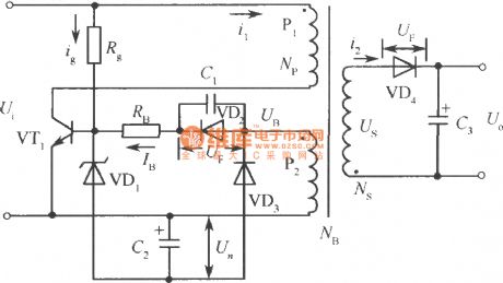 Simple ringing choke type switching stabilized voltage supply