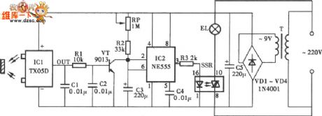 Circuit Diagram of TX05D Infrared Remote Control Light