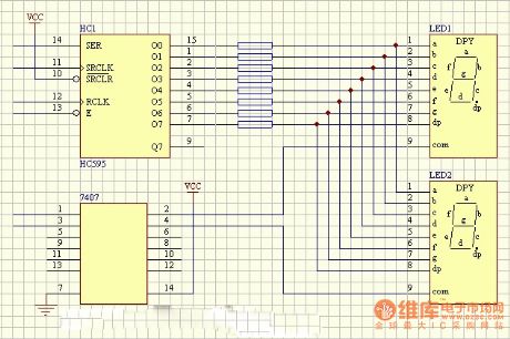 Serial LED Digitron Dynamic Scan Display Circuit