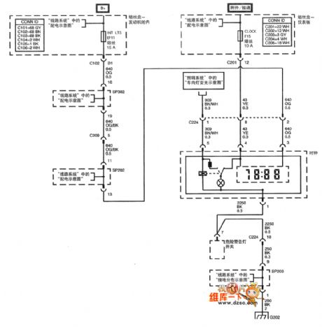 SHANGHAI GM Chevrolet（Epica）saloon car instrument board circuit diagram(six)