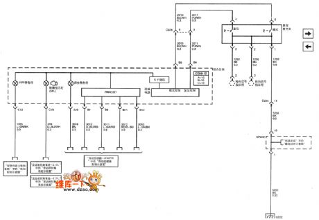 SHANGHAI GM Chevrolet（Epica）saloon car instrument board circuit diagram(three)