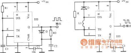 Circuit of Multivibrator Composed of Integrated Circuit 555