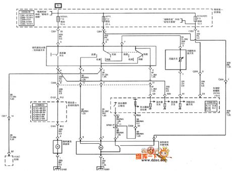 SHANGHAI GM Chevrolet（Epica）saloon car windshield wiper/washing system circuit diagram