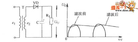 low power consumption single phase half-wave rectification capacitor filtering circuit diagram