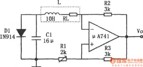 Simple sine wave generator composed of μA741