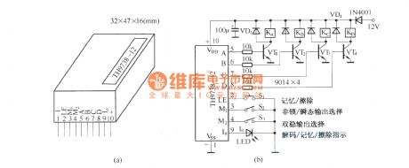 Remote control receiver decoder component TH9738