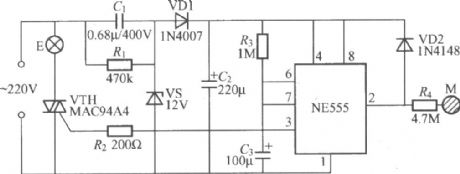 Touch delay light circuit with time base circuit(1)