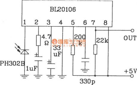 BL20106 infrared receiver preamplifier integrated application circuit diagram