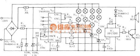 TWH9104 festival color lamp with laughter control circuit