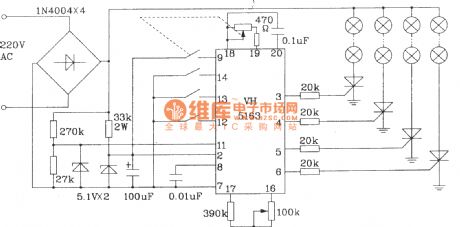 Typical application circuit of VH5163 color lamp control integrated circuit